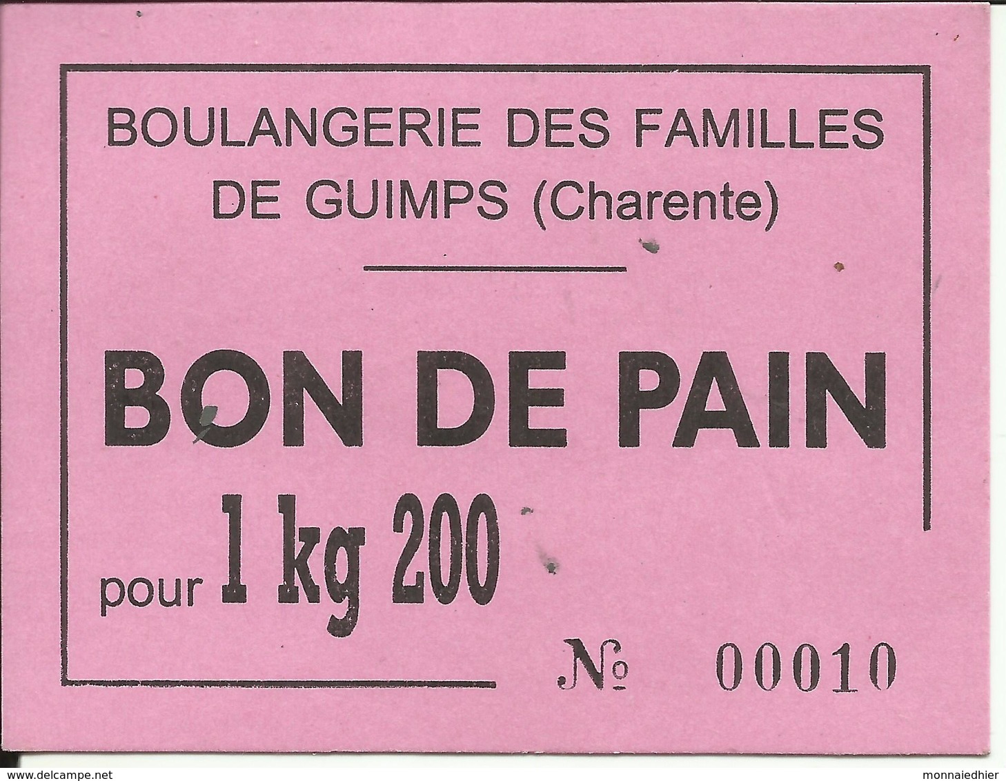 LOT De 4 BONS De PAIN , Boulangerie Des Familles De GUIMPS ( Charente , 16 ) , Voir Scans - Bons & Nécessité