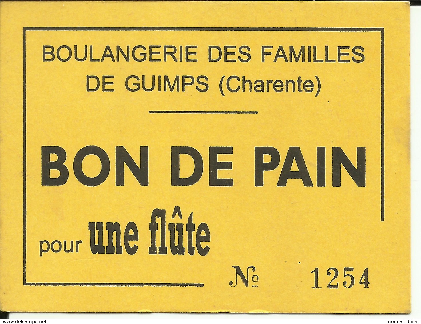 LOT De 4 BONS De PAIN , Boulangerie Des Familles De GUIMPS ( Charente , 16 ) , Voir Scans - Bons & Nécessité