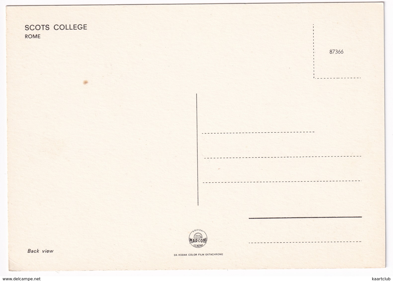 Roma: Scots College - (The Pontifical Scots College, Roman Catholic Church In Scotland) - TENNIS COURT - (Italia) - Onderwijs, Scholen En Universiteiten