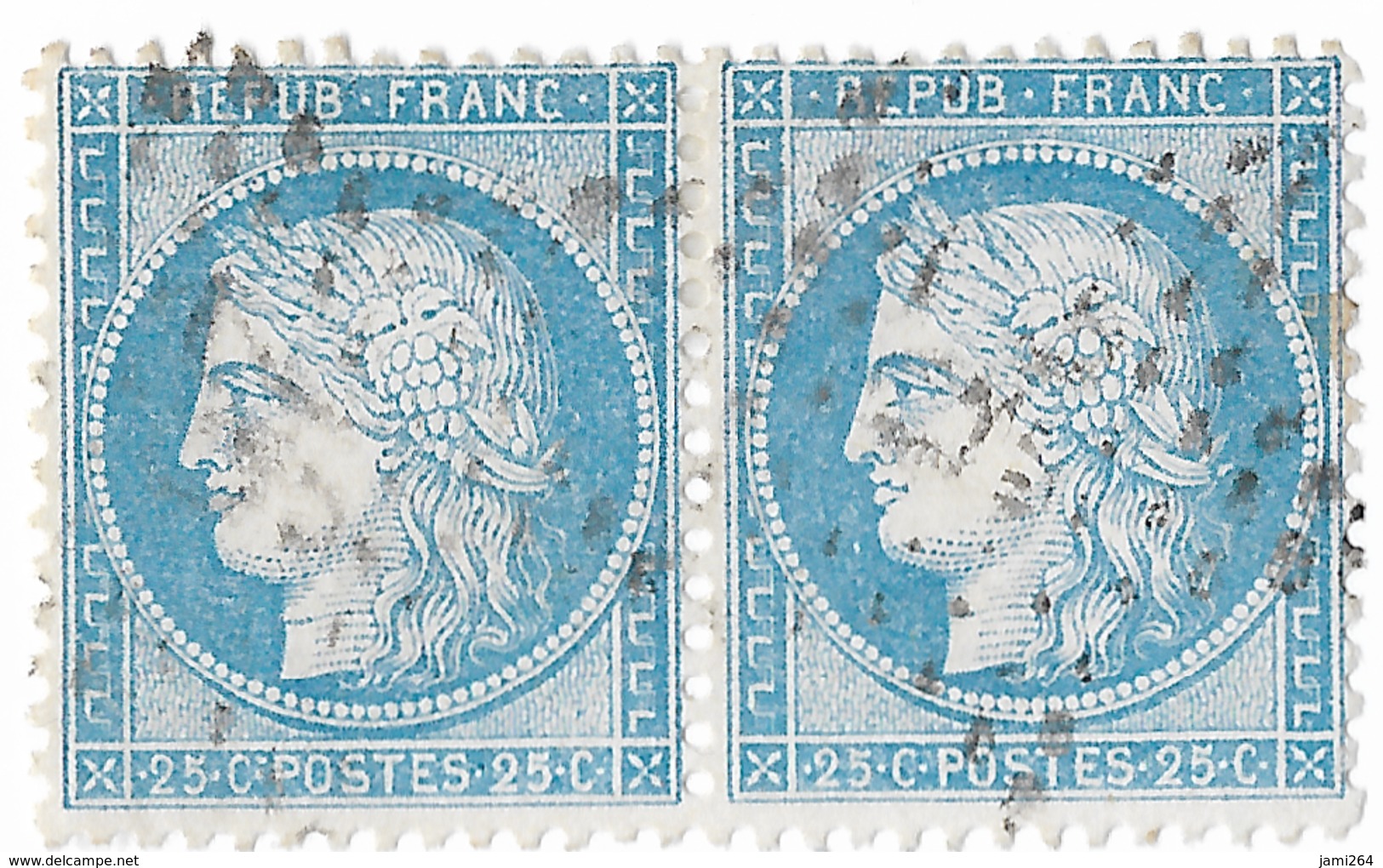 TIMBRE N)  60/1 PAIRE 6/7 G1 ; ;TTB - 1871-1875 Cérès