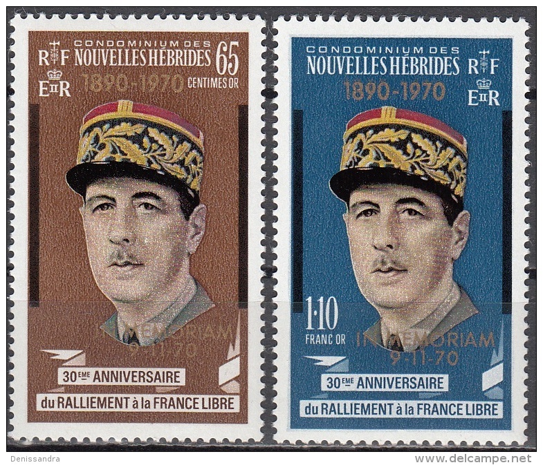 Nouvelles Hebrides 1971 Michel 303 - 304 Neuf ** Cote (2005) 2.00 Euro Président Charles De Gaulle - Ungebraucht