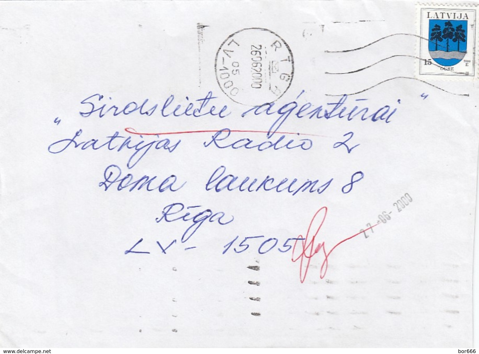 GOOD LATVIA Postal Cover 2000 - Good Stamped: Coat Of Arms - Lettonie