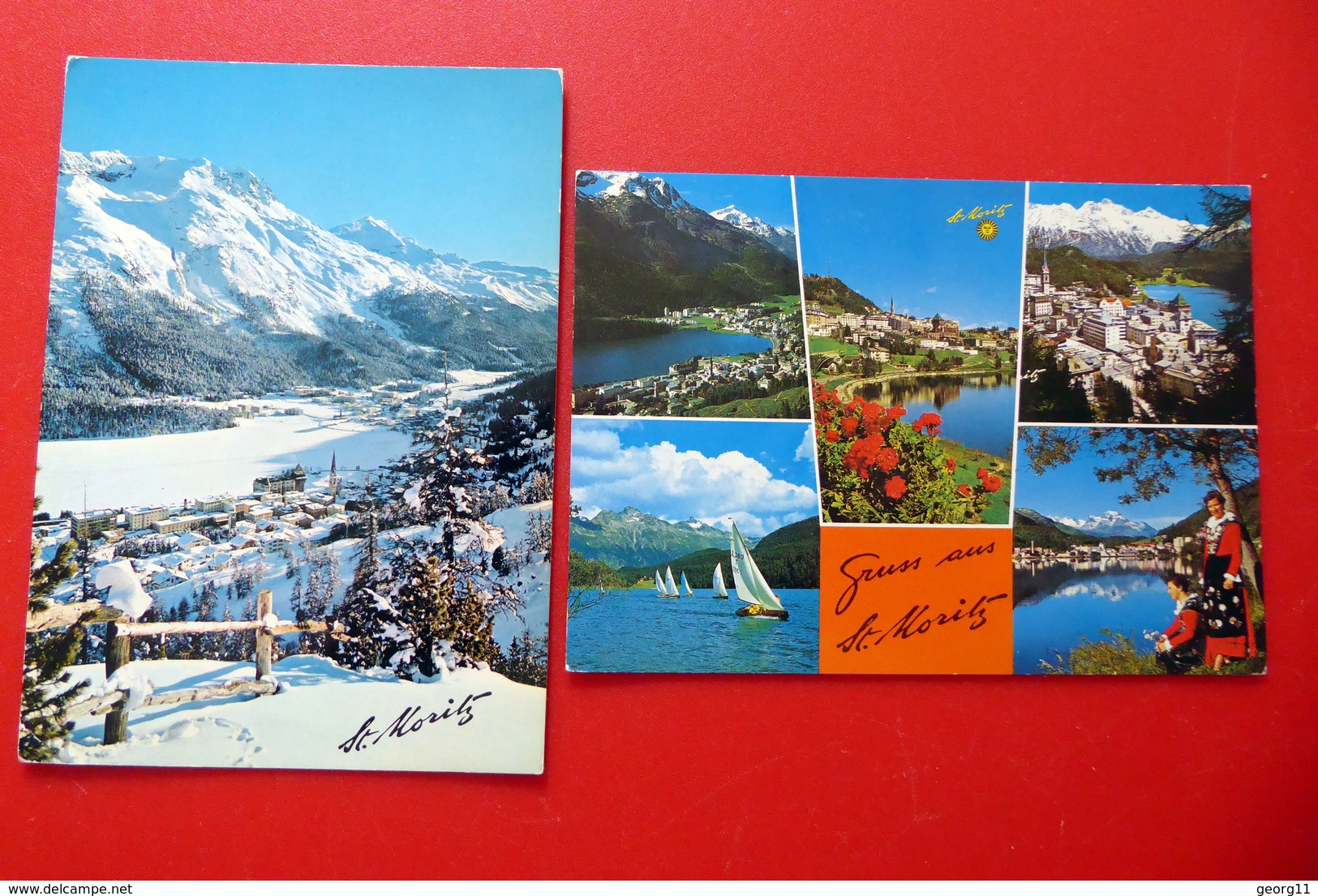 2 AK St. Moritz - Panorama - Schweiz - Winter - Wintersport - Skifahren - Port