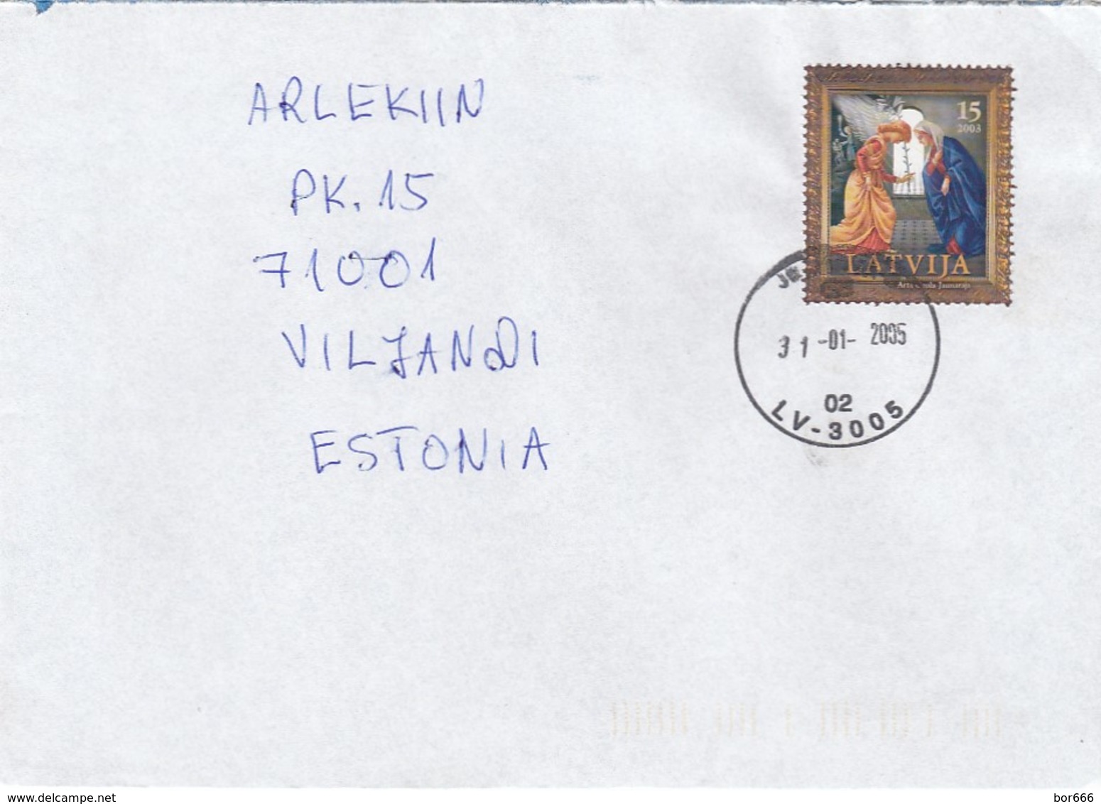 GOOD LATVIA Postal Cover To ESTONIA 2005 - Good Stamped: Christmas - Lettonie