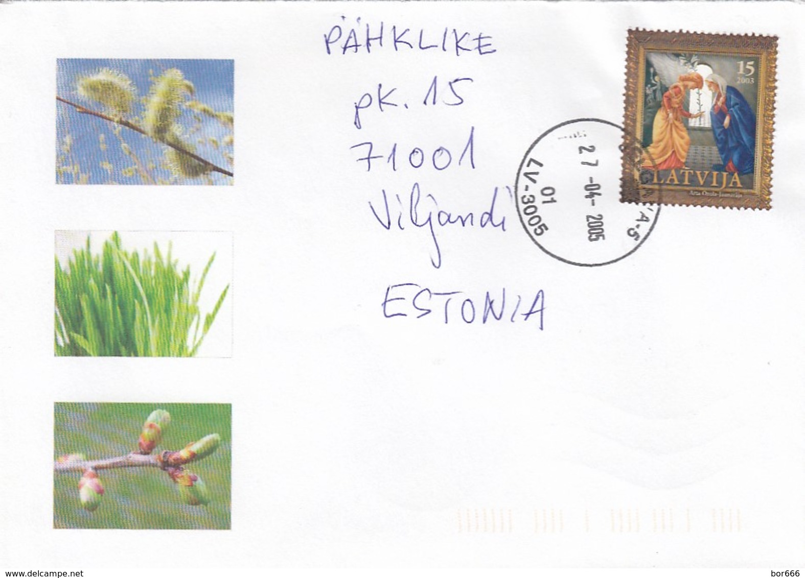 GOOD LATVIA Postal Cover To ESTONIA 2005 - Good Stamped: Christmas - Lettonie