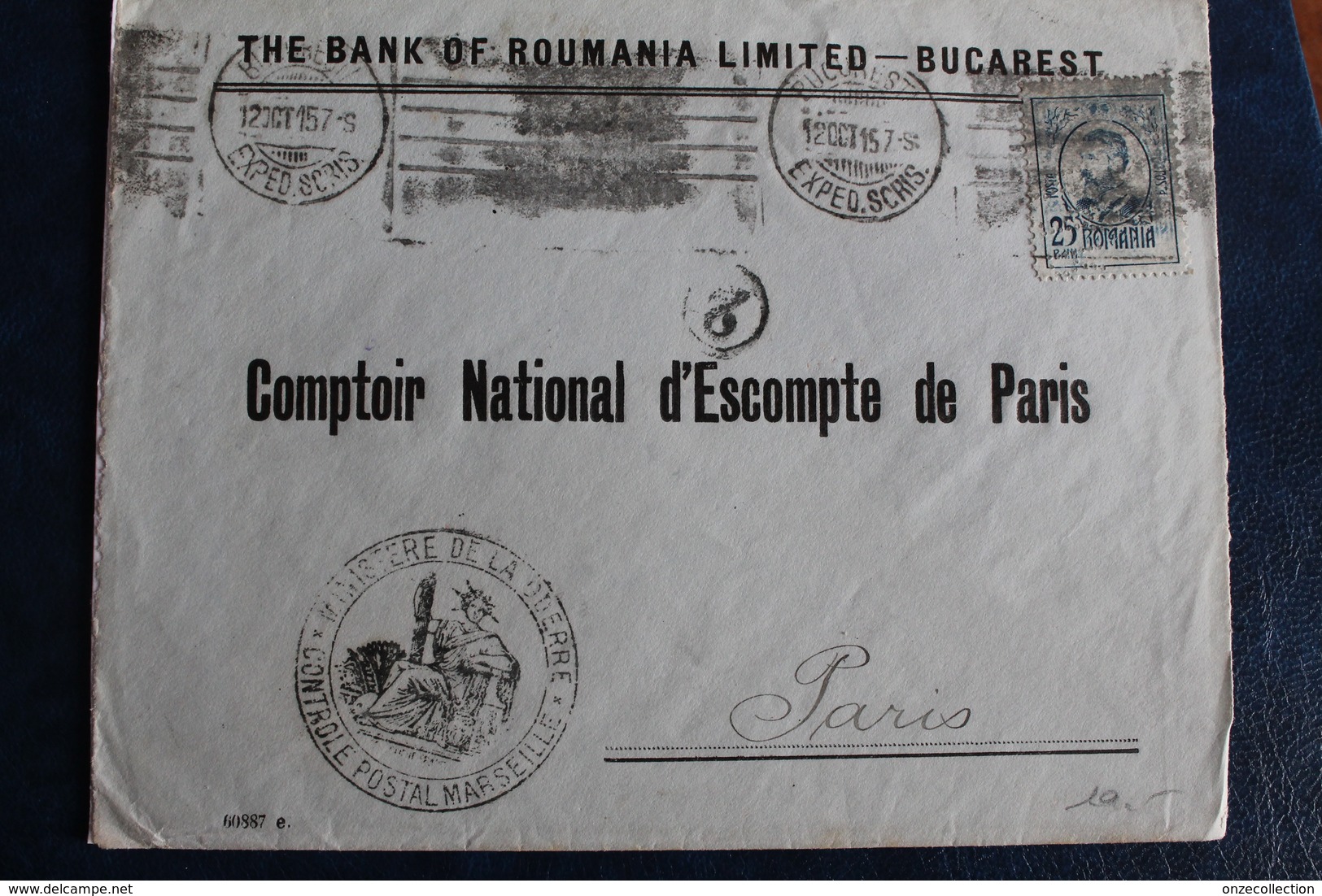 1915       LETTRE DE  ROUMANIE POUR  PARIS     AVEC  CACHET  MILITAIRE  DE  CONTROLE  POSTAL  DE  MARSEILLE    2  PHOTOS - 1. Weltkrieg 1914-1918