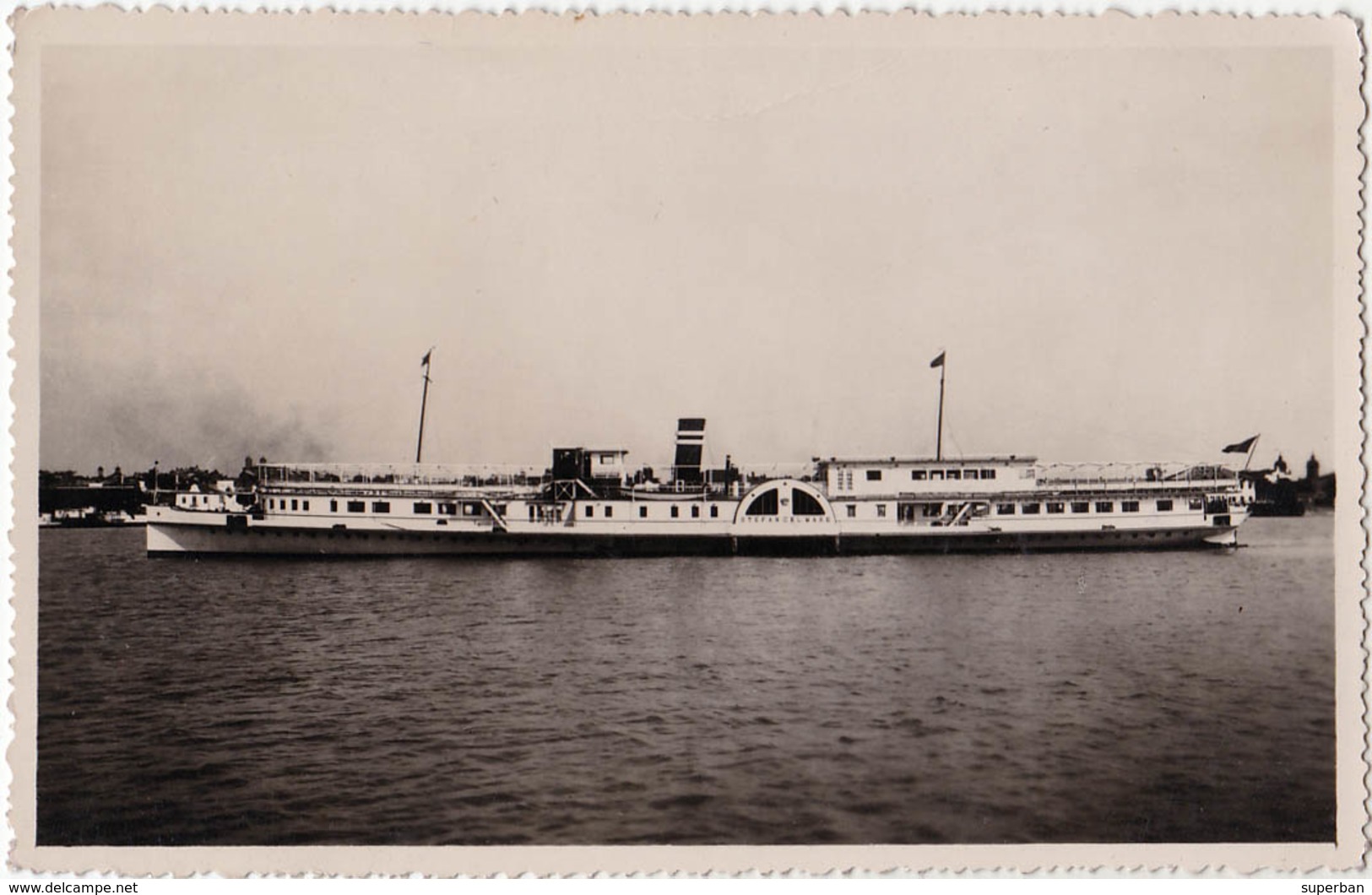 GALATI : BATEAU "STEFAN CEL MARE" Sur DANUBE - CARTE VRAIE PHOTO / REAL PHOTO POSTCARD - ANNÉE / YEAR : 1941 (aa360) - Roumanie