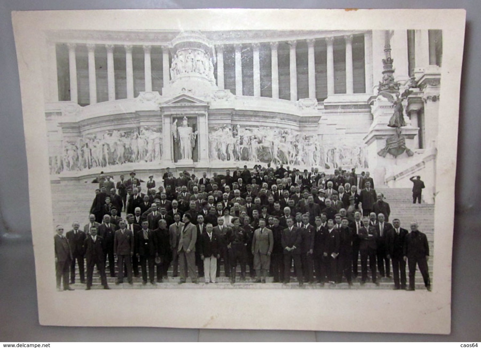 FOLLA AL  VITTORIANO  PERIODO FASCISTA FOTO PALLESCHI ROMA  B/N VINTAGE - Personas Anónimos