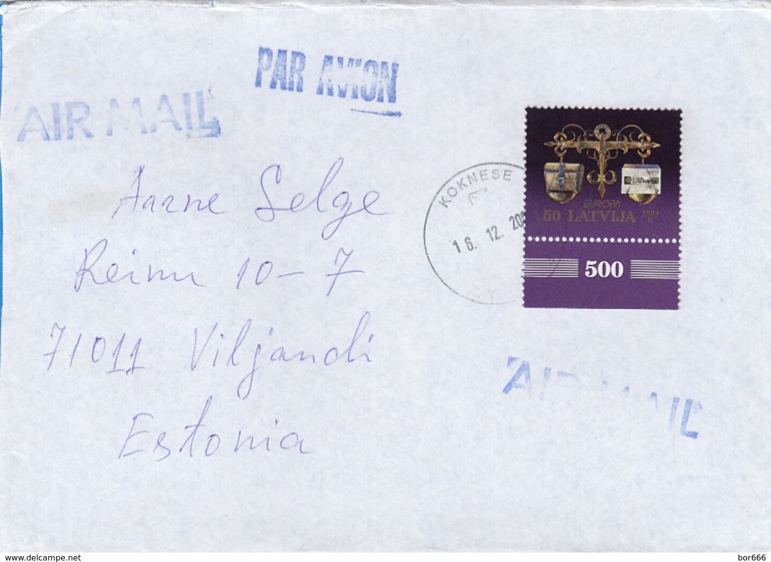 GOOD LATVIA Postal Cover To ESTONIA 2002 - Good Stamped: Europa - Latvia