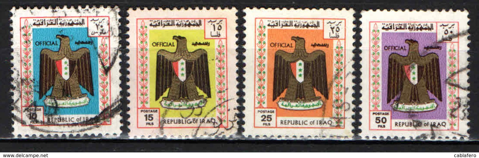 IRAQ - 1975 - STEMMA DELL'IRAQ CON SOVRASTAMPA - OVERPRINTED - USATI - Iraq