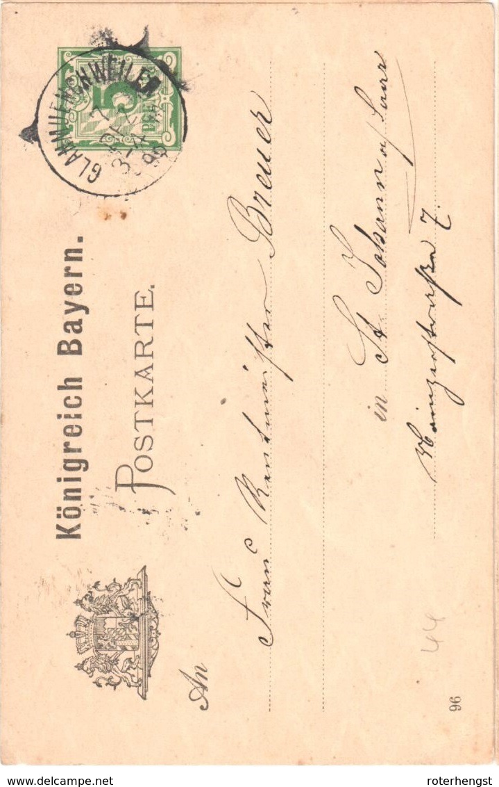 Bavaria Stationary Used Glanmuenchweiler To Sankt Johann 1896 - Other & Unclassified