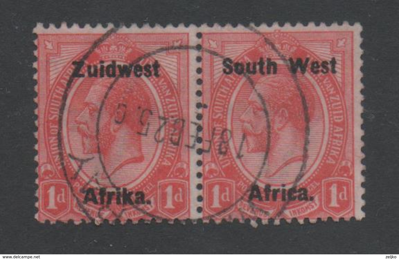 South West Africa, SWA, Used, 1923, Michel 33_34 Pair - South West Africa (1923-1990)