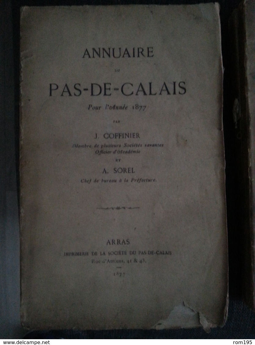 Lot De 3 Annuaires Du Pas De Calais 1877-1879-1880 - 1801-1900