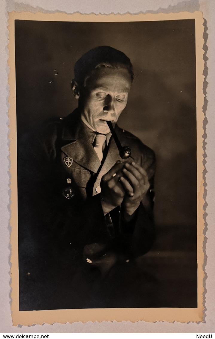 CARTE PHOTO MILITARIA : Portrait D'officier - Guerre 1939-45