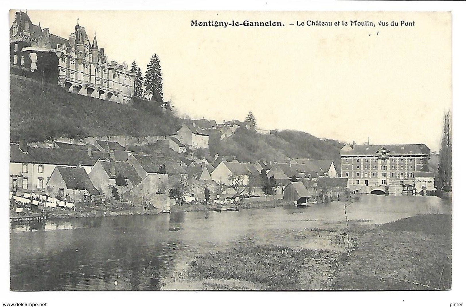 MONTIGNY LE GANNELON - Le Château Et Le Moulin, Vus Du Pont - Montigny-le-Gannelon
