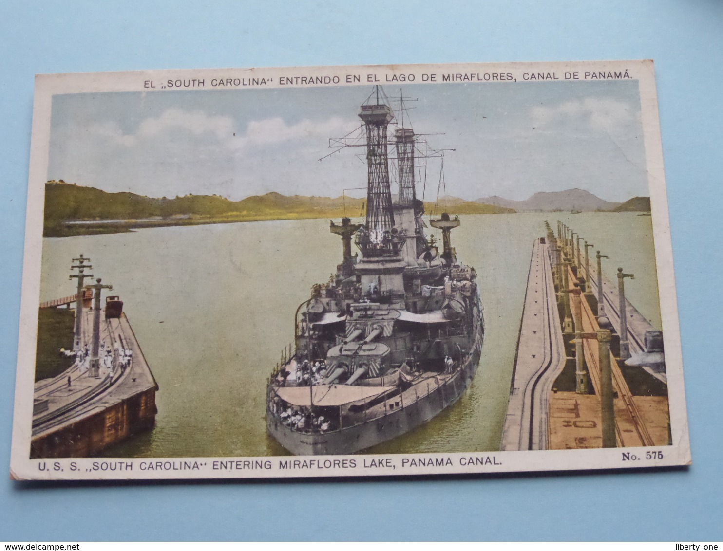 U.S.S. SOUTH CAROLINA Entering Miraflores Lake PANAMA CANAL ( N° 575 - Maduro ) Anno 1924 ( See/voir Photo ) ! - Guerre