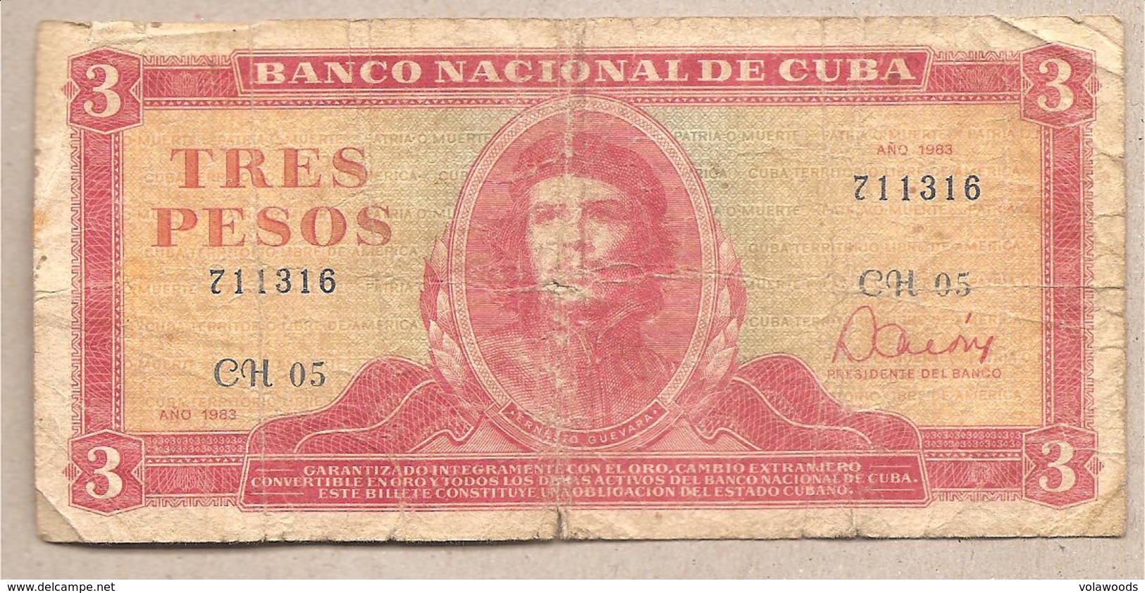 Cuba - Banconota Circolata Da 3 Pesos P-107a.1 - 1983 - Cuba