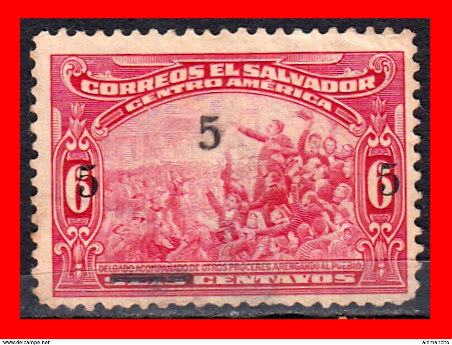 EL SALVADOR AÑO 1921 – U6 CENTAVO DELGADO ADDRESSING - El Salvador