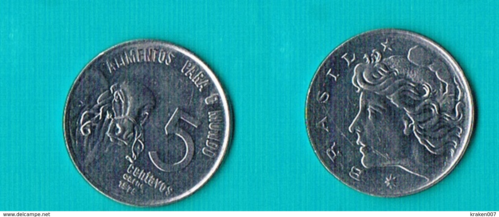 Brazil 5 Centavos 1975 -KM#587.1 - Brésil