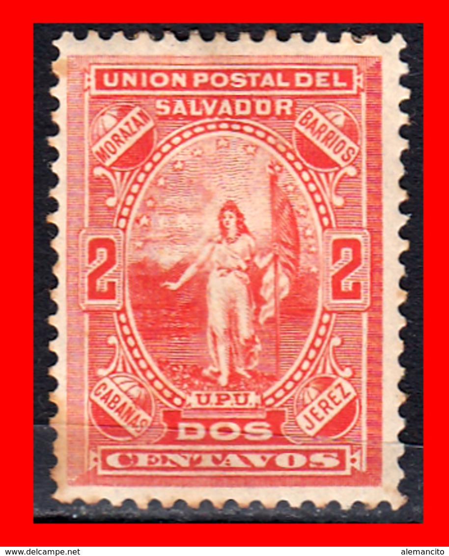 EL SALVADOR SELLO AÑO 1889 DE 2 CENTAVOS ALLEGORICAL FIGURE OF EL SALVADOR - El Salvador