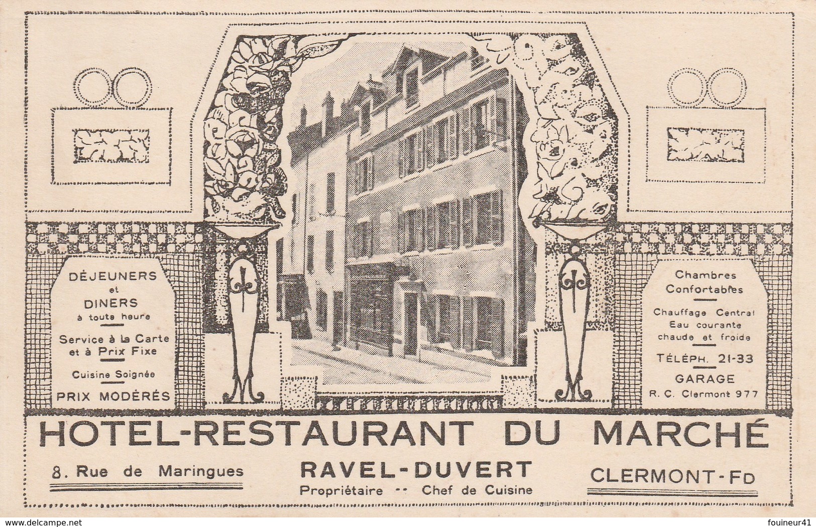 Clermont-Ferrand - Carte Publicitaire Recto Verso (Format Carte Postale Mais Ce N'est Pas Une CP) - Clermont Ferrand