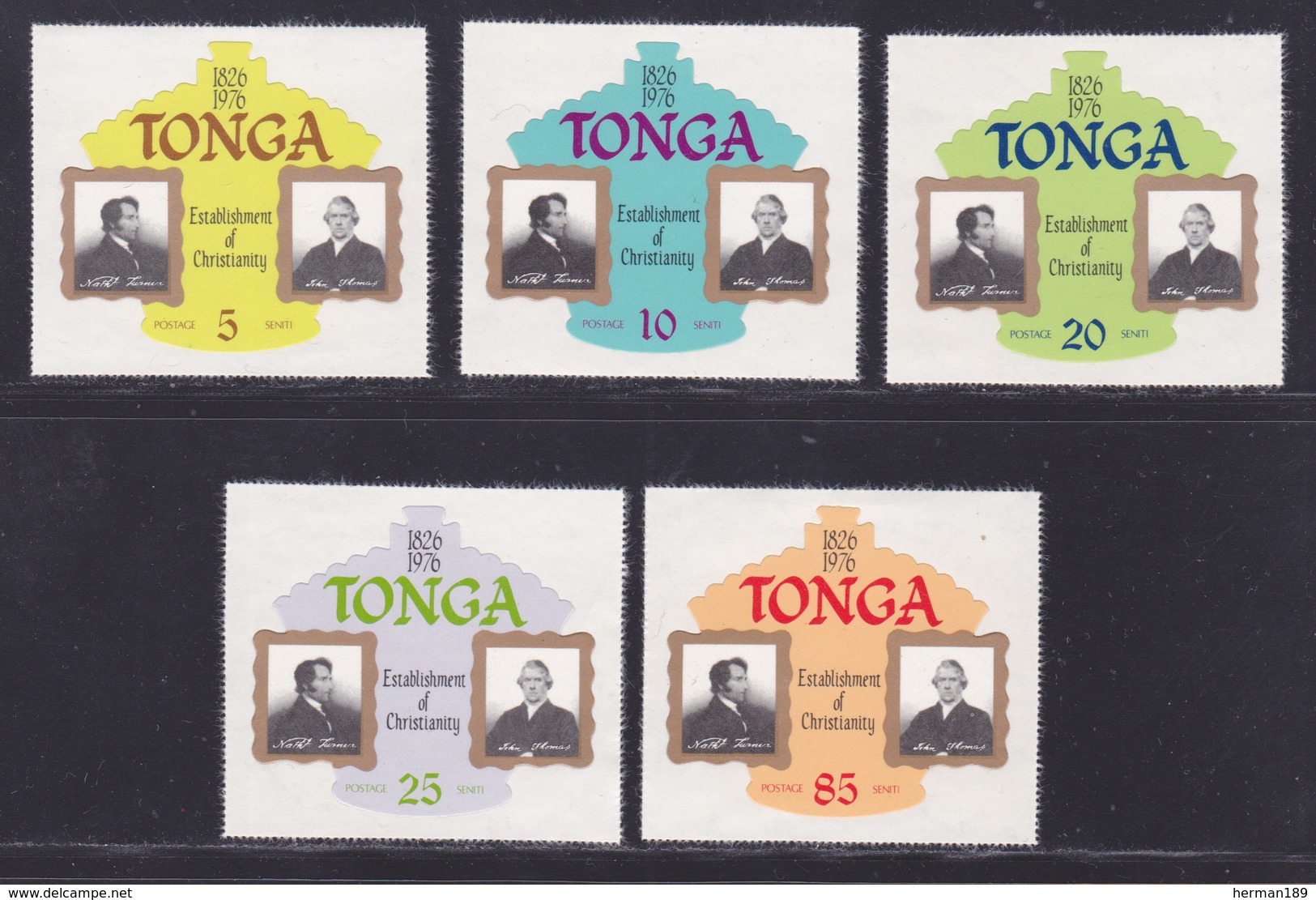 TONGA N°  377 à 381 ** MNH Neufs Sans Charnière, TB (L1207) 150ème Anniversaire Du Christianisme Au Tonga  -1976 - Tonga (1970-...)