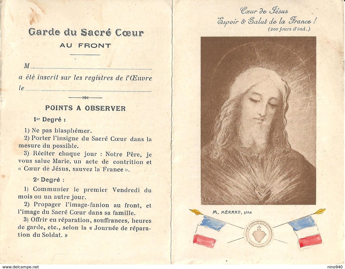 COEUR DE JESUS Espoire & Salut De La France! - E - A - Mm. 75 X 118 - Religione & Esoterismo