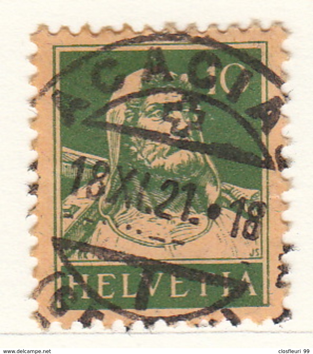 Oblitération Ronde, Pleine Les Acacias, Genève,  16.11.1921 S/ 153 - Marcofilia