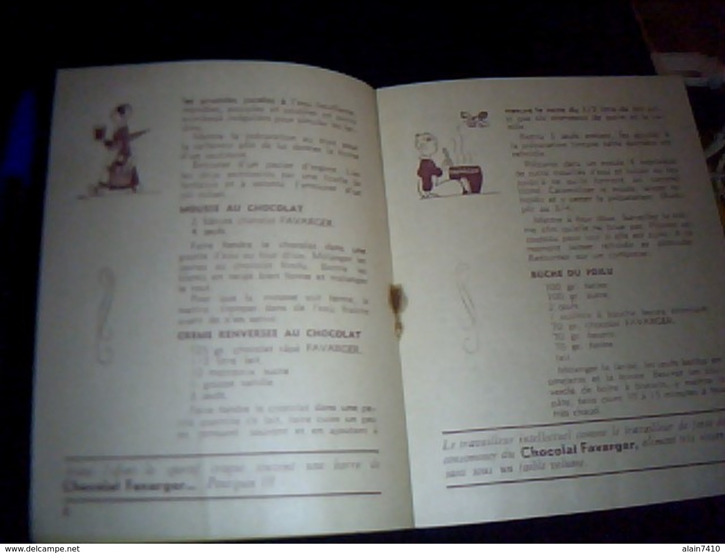 Vieux Papier Publicité Livret De Recette Illustré CHOCOLAT FAVARGER 10 Pages Annee ? - Publicités