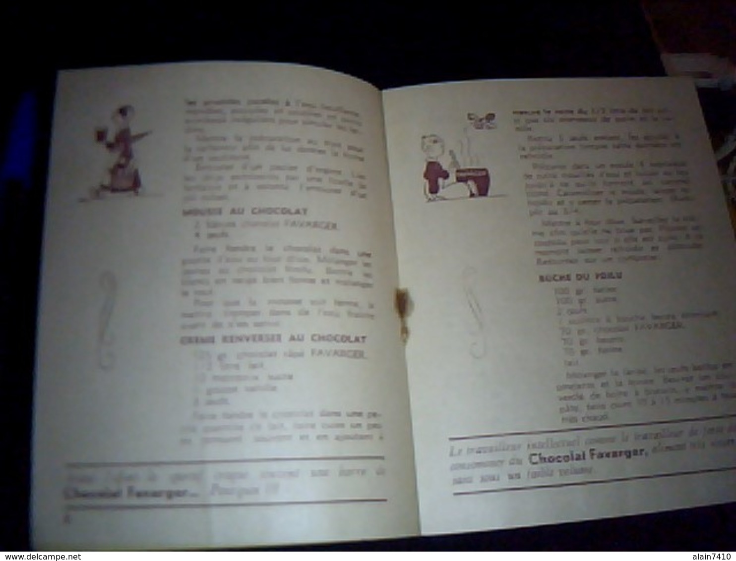 Vieux Papier Publicité Livret De Recette Illustré CHOCOLAT FAVARGER 10 Pages Annee ? - Pubblicitari