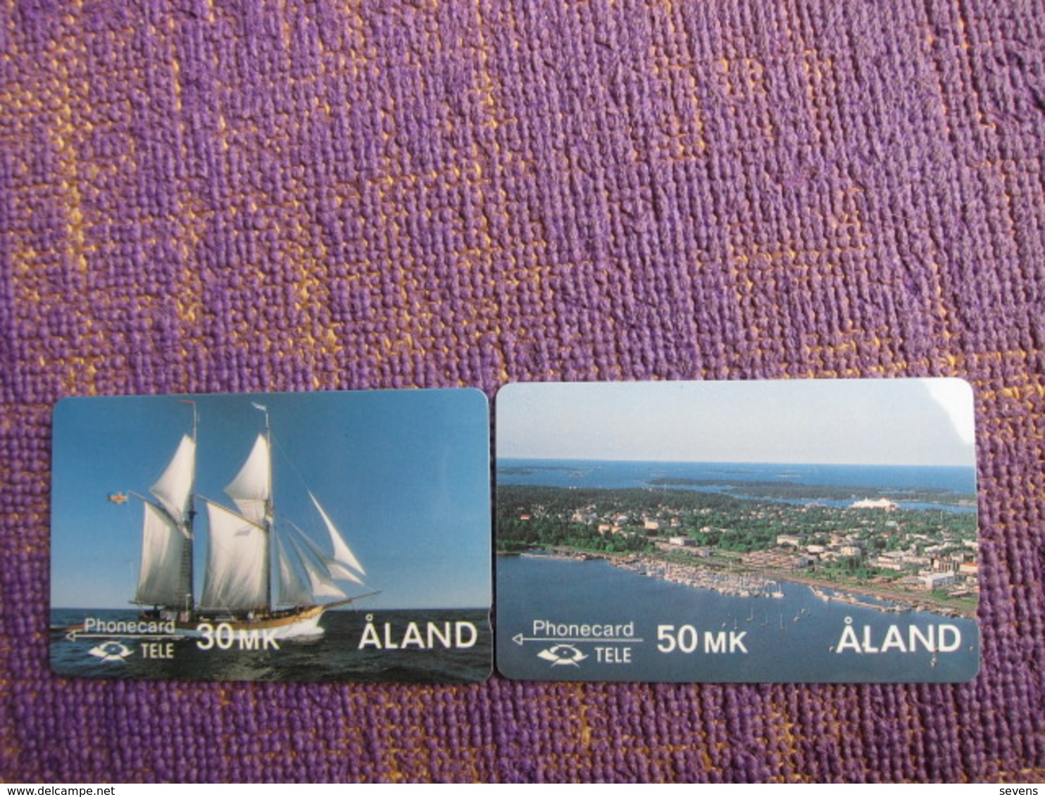 2FINC,D,Sailing Ship And Mariehamn,two Cards,mint - Aland