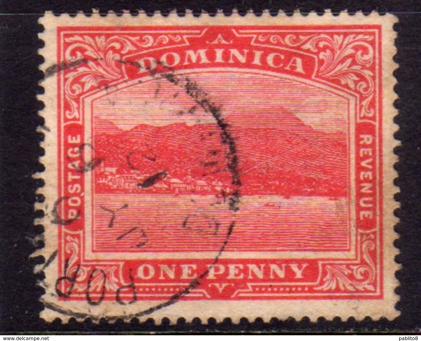 DOMINICA 1903 ROSEAU CAPITAL CAPITALE ONE 1p USATO USED OBLITERE' - Dominica (...-1978)