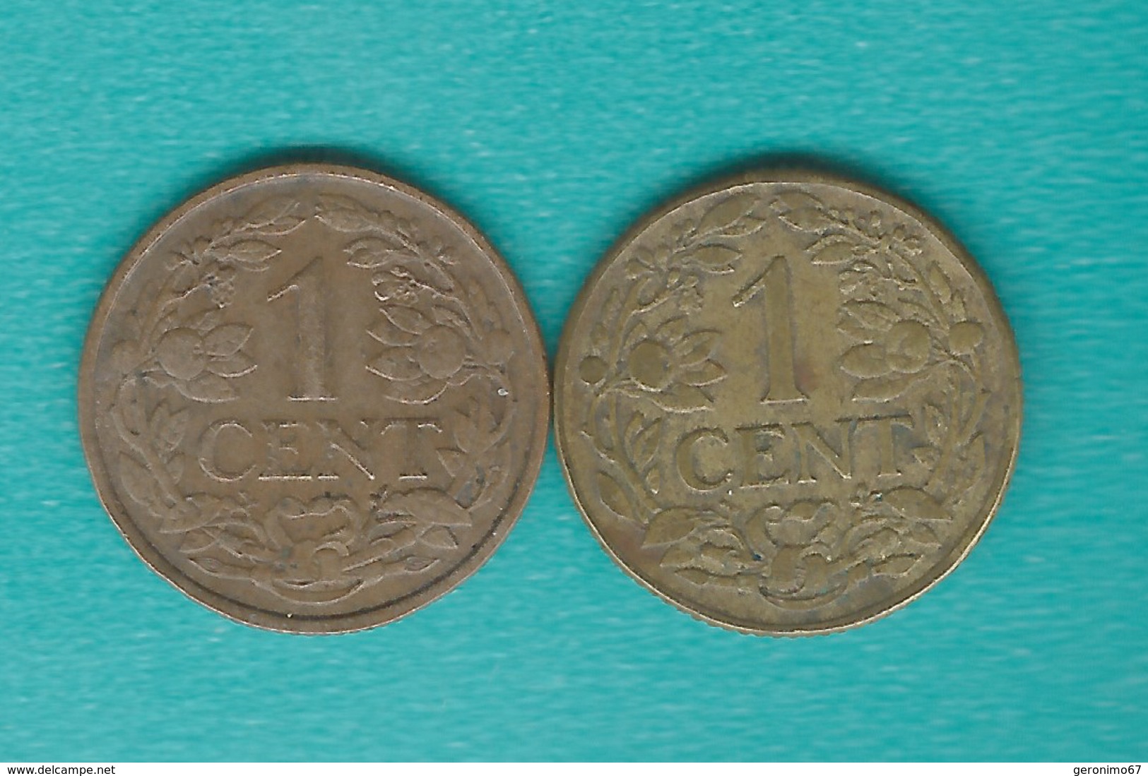 Suriname - Dutch - 1 Cent X 2 - 1943 (KM10) & 1960 (KM10a) - Surinam 1975 - ...