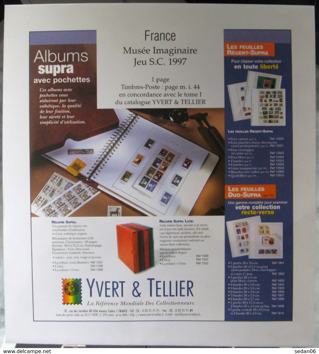 Yvert Et Tellier - JEU FRANCE MUSEE IMAGINAIRE S.C 1997 (Avec Pochettes) - Pré-Imprimés