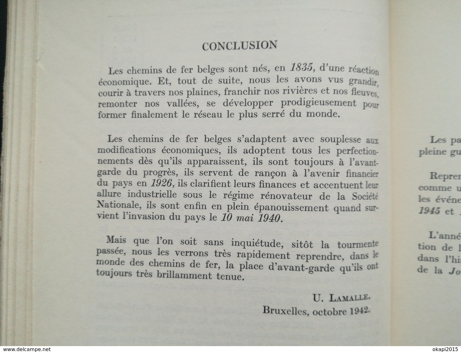 HISTOIRE DES CHEMINS DE FER BELGES par Lamalle Ulysse année 1953 Rail Train SNCB NMBS CF livre régionalisme Belgique