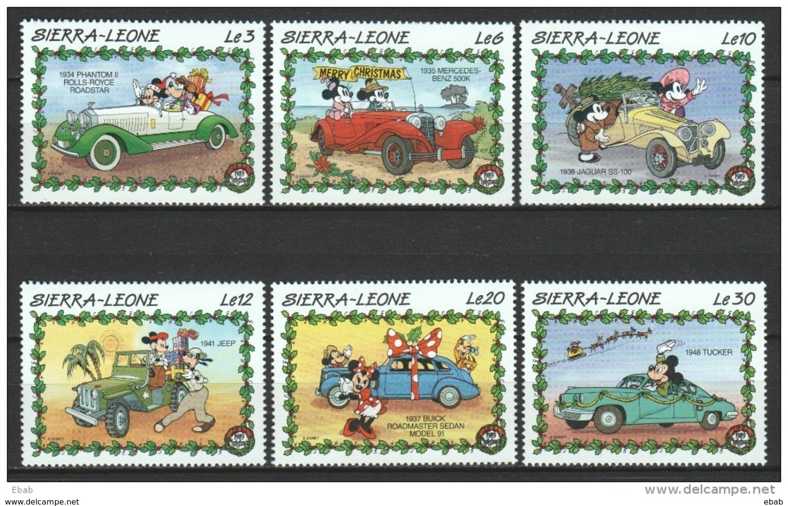 Sierra Leone 1989 Mi 1332-1337  MNH CARS - DISNEY (B) - Disney