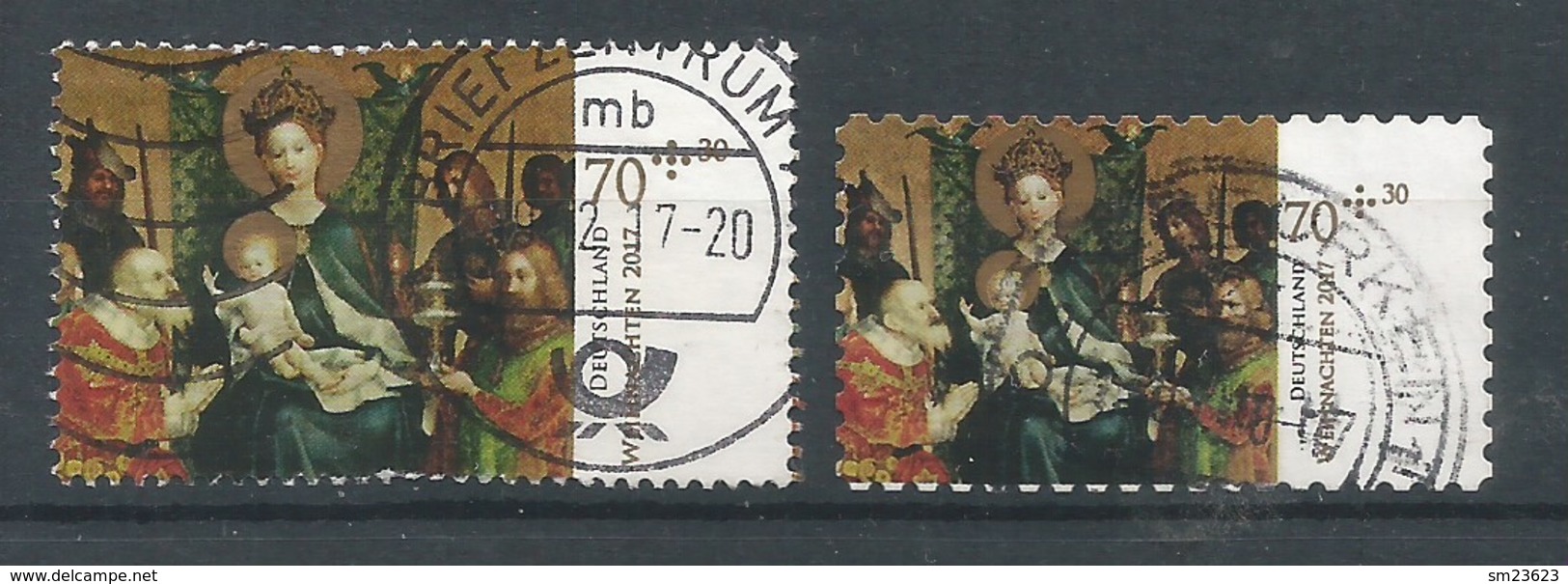 BRD 2017  Mi.Nr. 3345 + ? , Weihnachten - Naßklebend + Selbstklebend - Gestempelt / Used / (o) - Usati