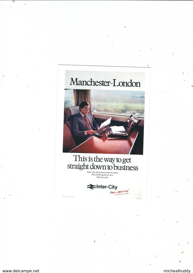 UK RAIL POSTER ON POSTCARD PUBL.BY STAR EDITIONS  MANCHESTER /LONDON INTER CITY CARD NO 10171951 - Advertising