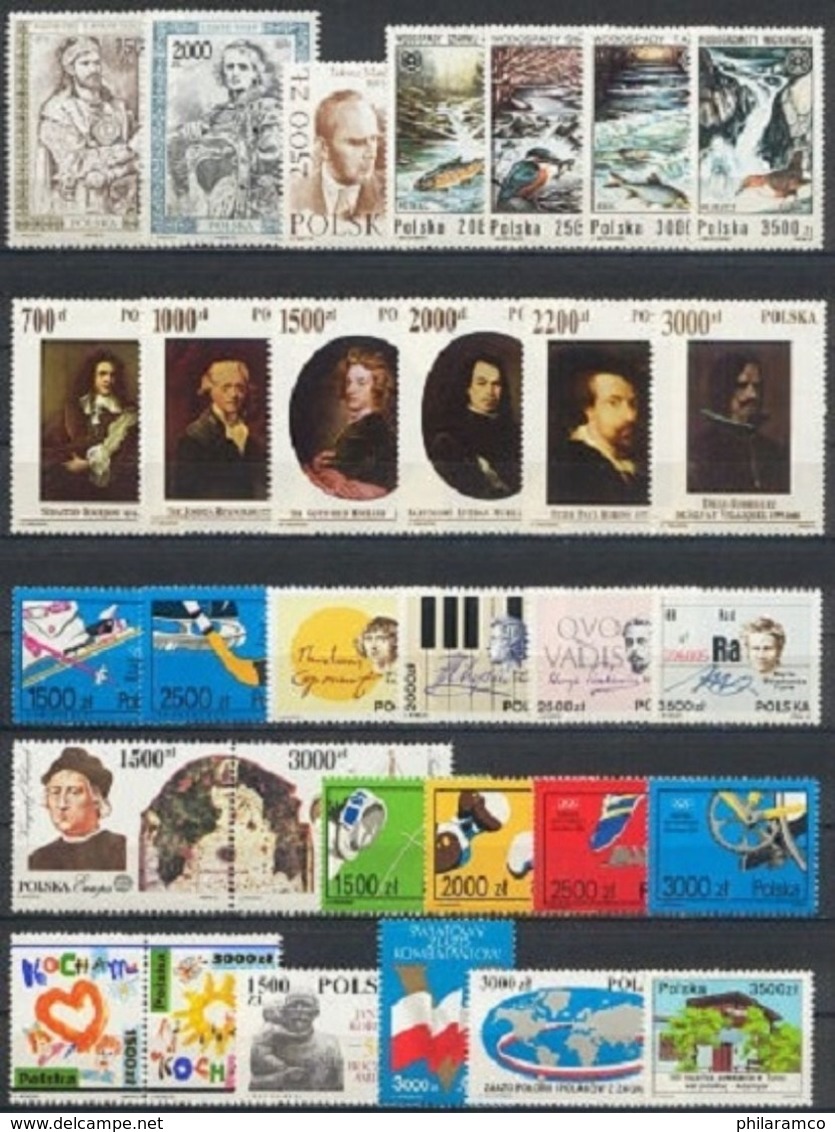 POLAND 1992 COMPLETE YEAR SET MNH - Ganze Jahrgänge