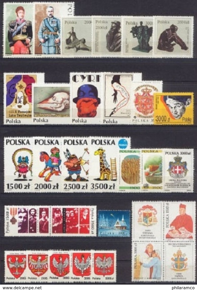 POLAND 1992 COMPLETE YEAR SET MNH - Ganze Jahrgänge