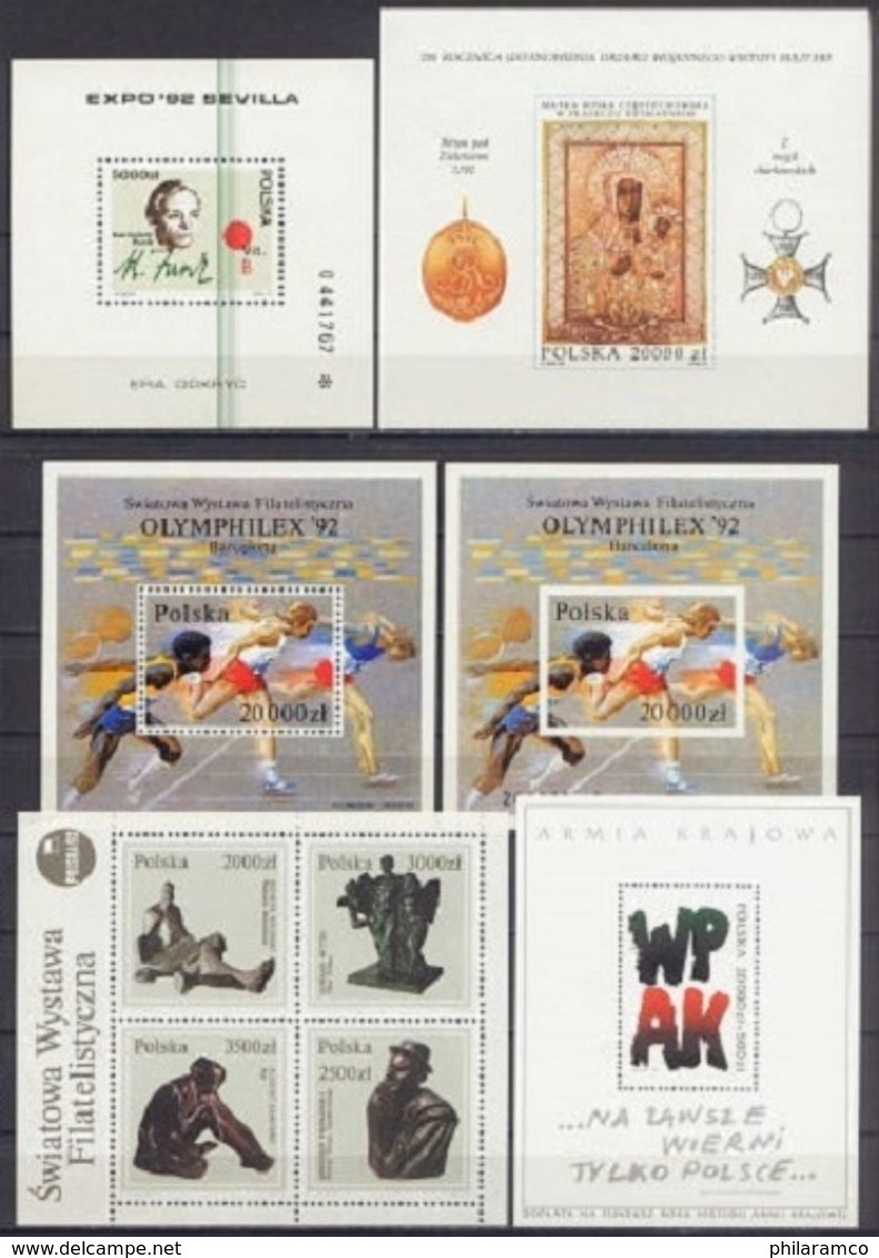 POLAND 1992 COMPLETE YEAR SET MNH - Ganze Jahrgänge