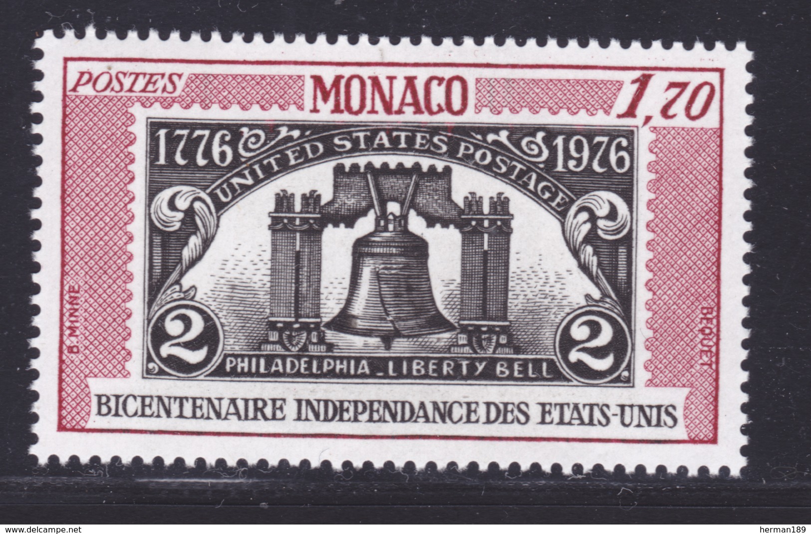 MONACO N° 1055 ** MNH Neuf Sans Charnière, TB (D8110) 200 Ans Indépendance Des USA - 1976 - Neufs