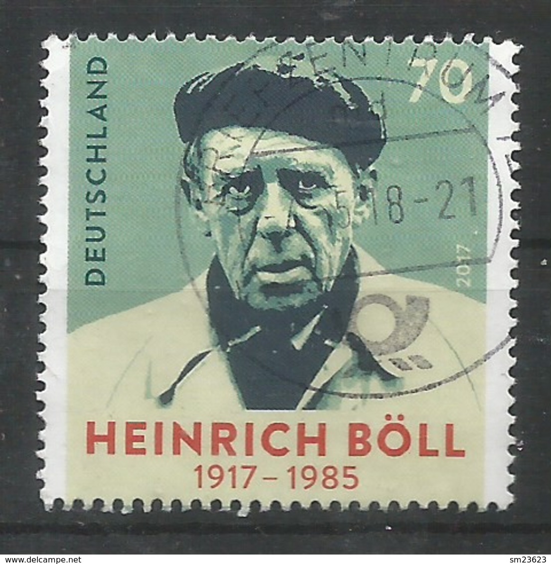 BRD 2017 Mi.Nr. 3350 , Heinrich Böll - Gestempelt / Used / (o) - Usati