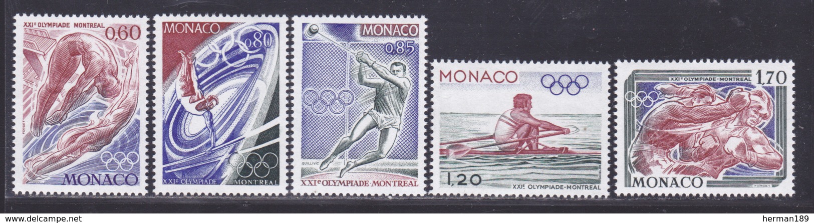 MONACO N° 1057 à 1061 ** MNH Neufs Sans Charnière, TB (D8111) Jeux Olympiques Montréal - 1976 - Neufs