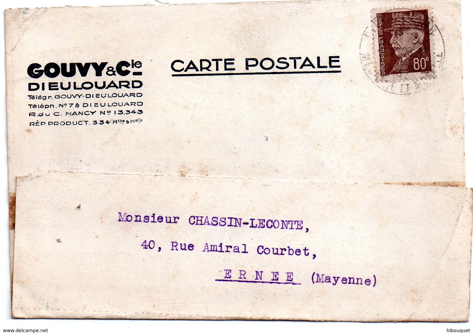 Etablissements Gouvy Et Cie, Dieulouard, 9x14 Cm, 1941 - 1900 – 1949