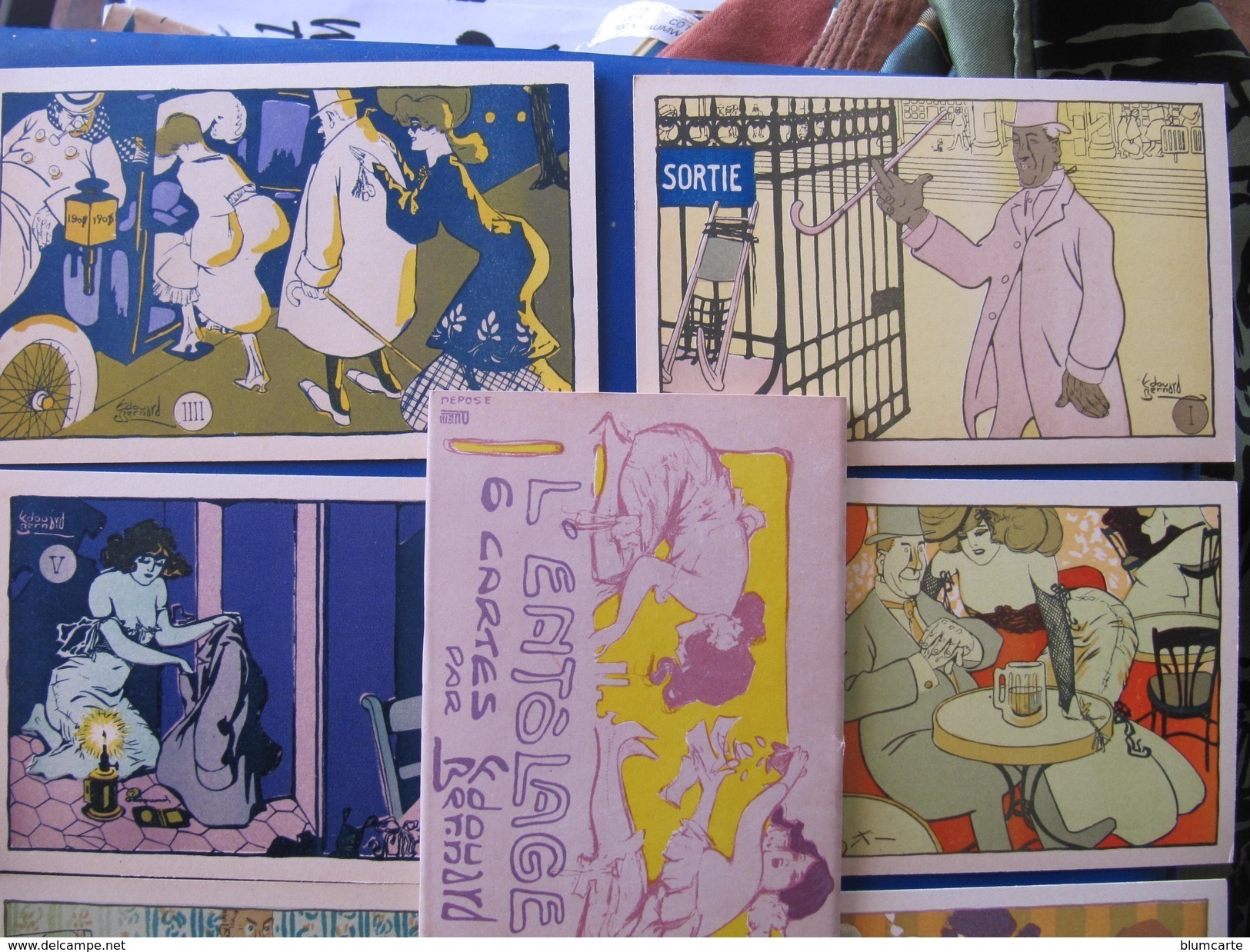 CARNET DE 6 CPA - EDOUARD BERNARD - L'ENTÔLAGE (PROSTITUTION) - ART NOUVEAU - Autres & Non Classés