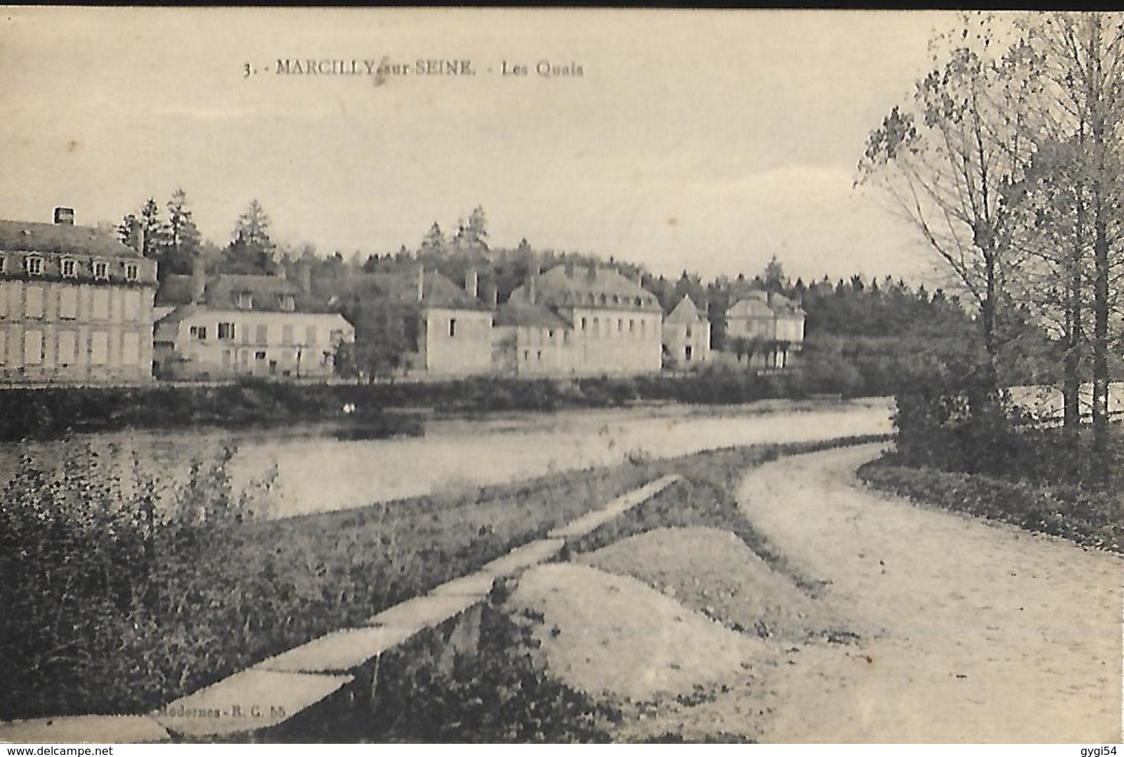 Marcilly Sur Seine  Les Quais CPA 1918 - Marcilly