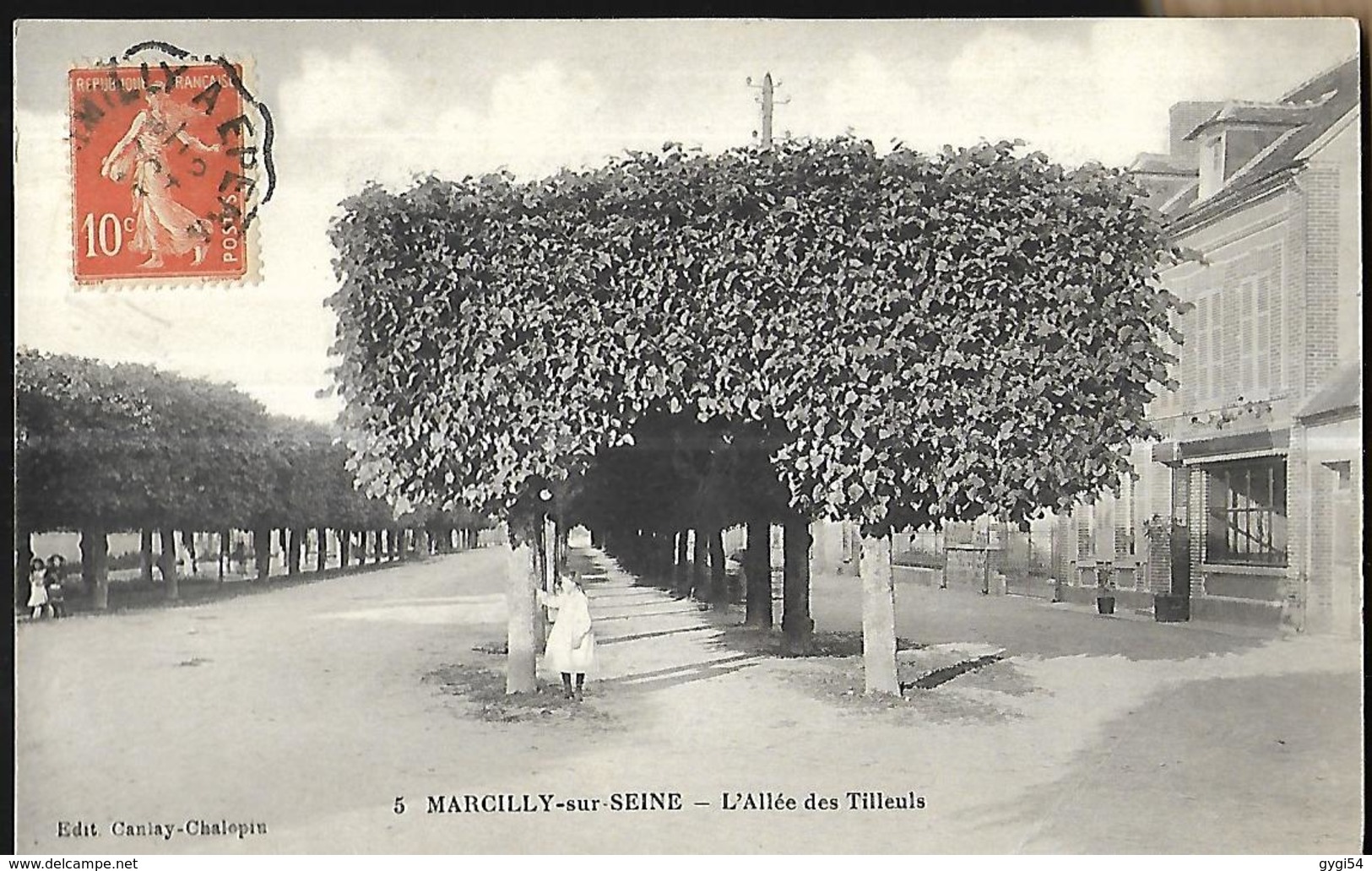 Marcilly Sur Seine   L'Allée Des Tilleuls   CPA 1915 - Marcilly
