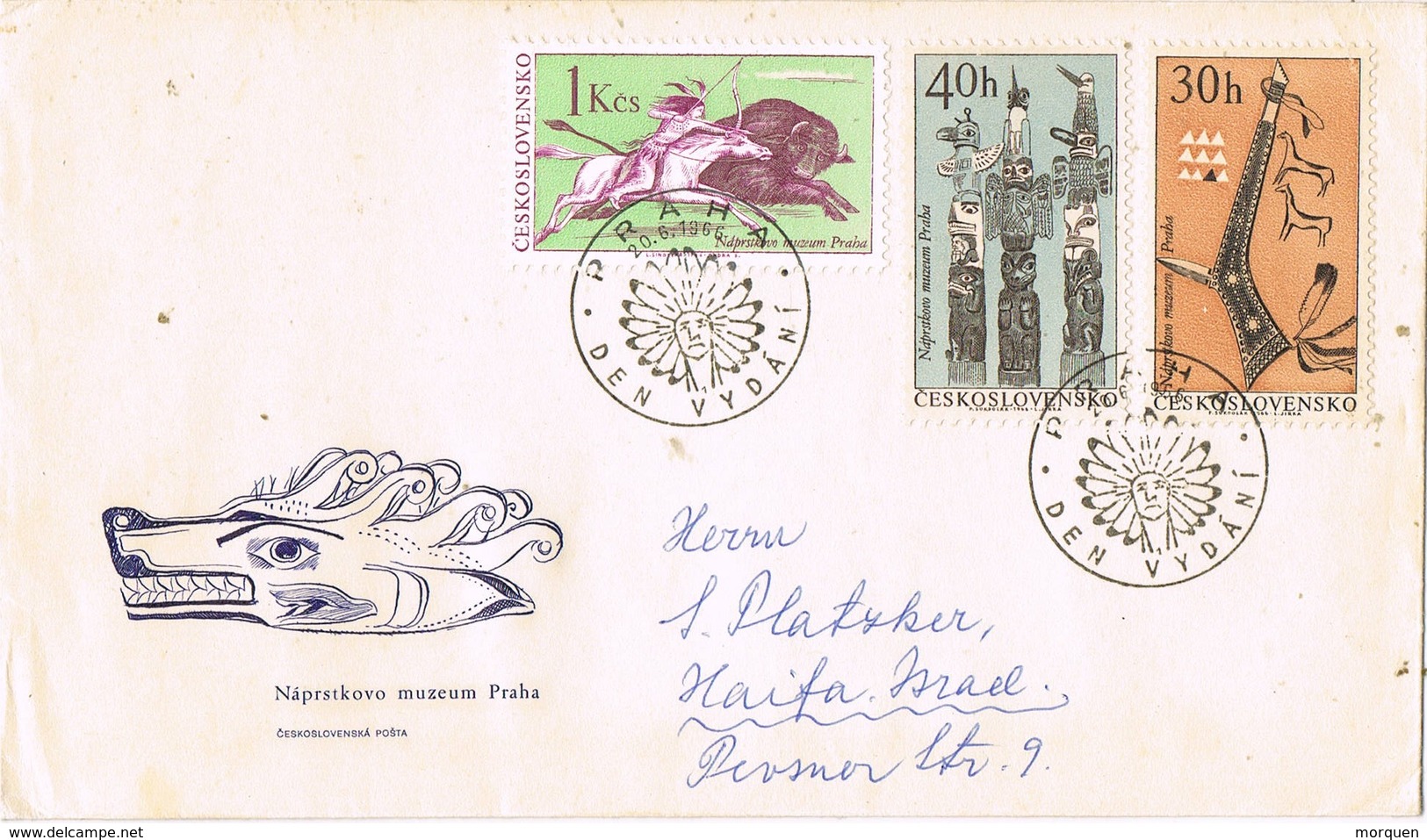 31055. Carta PRAHA (Checoslovaquia) 1966. Indian American Natives - Cartas & Documentos