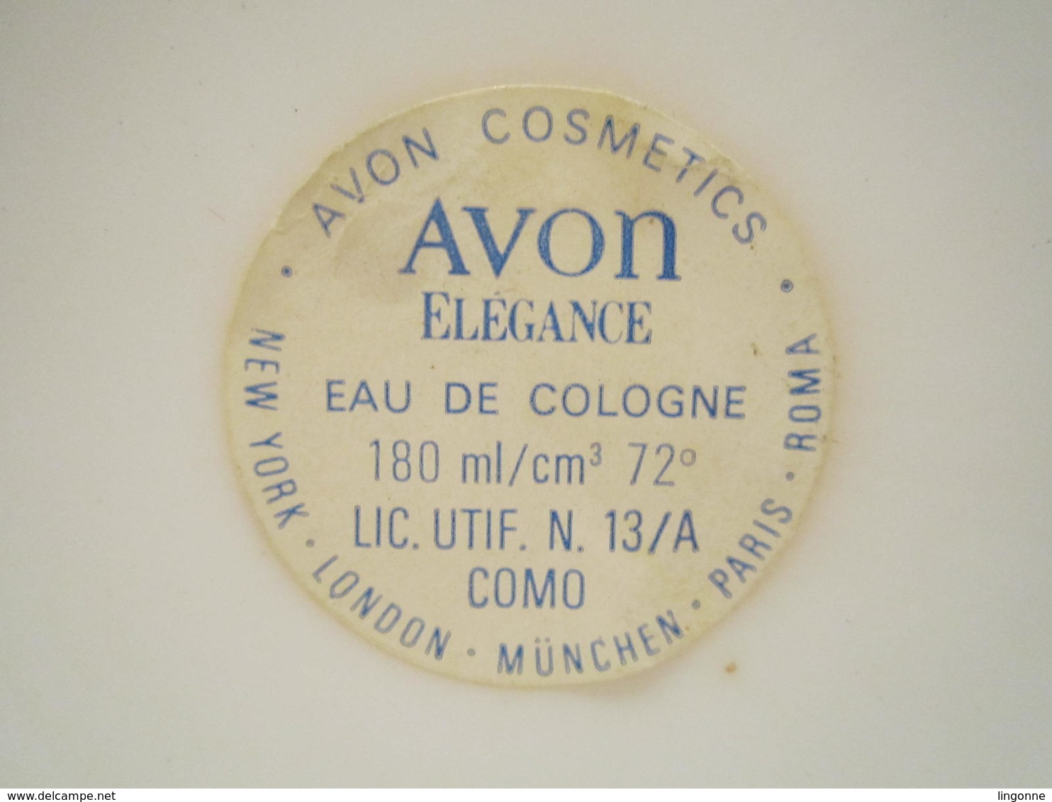 FLACON AVON EAU DE COLOGNE L' ETIQUETTE EN DESSOUS ELEGANCE - Non Classés